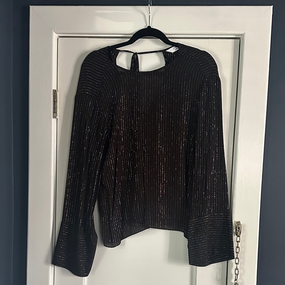 & Other Stories Black and Gold Striped Blouse